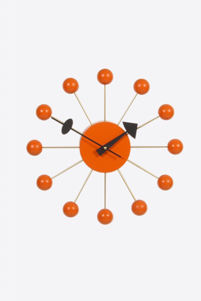 Orange Wall Clock The Classic Modern Prop Hire Company