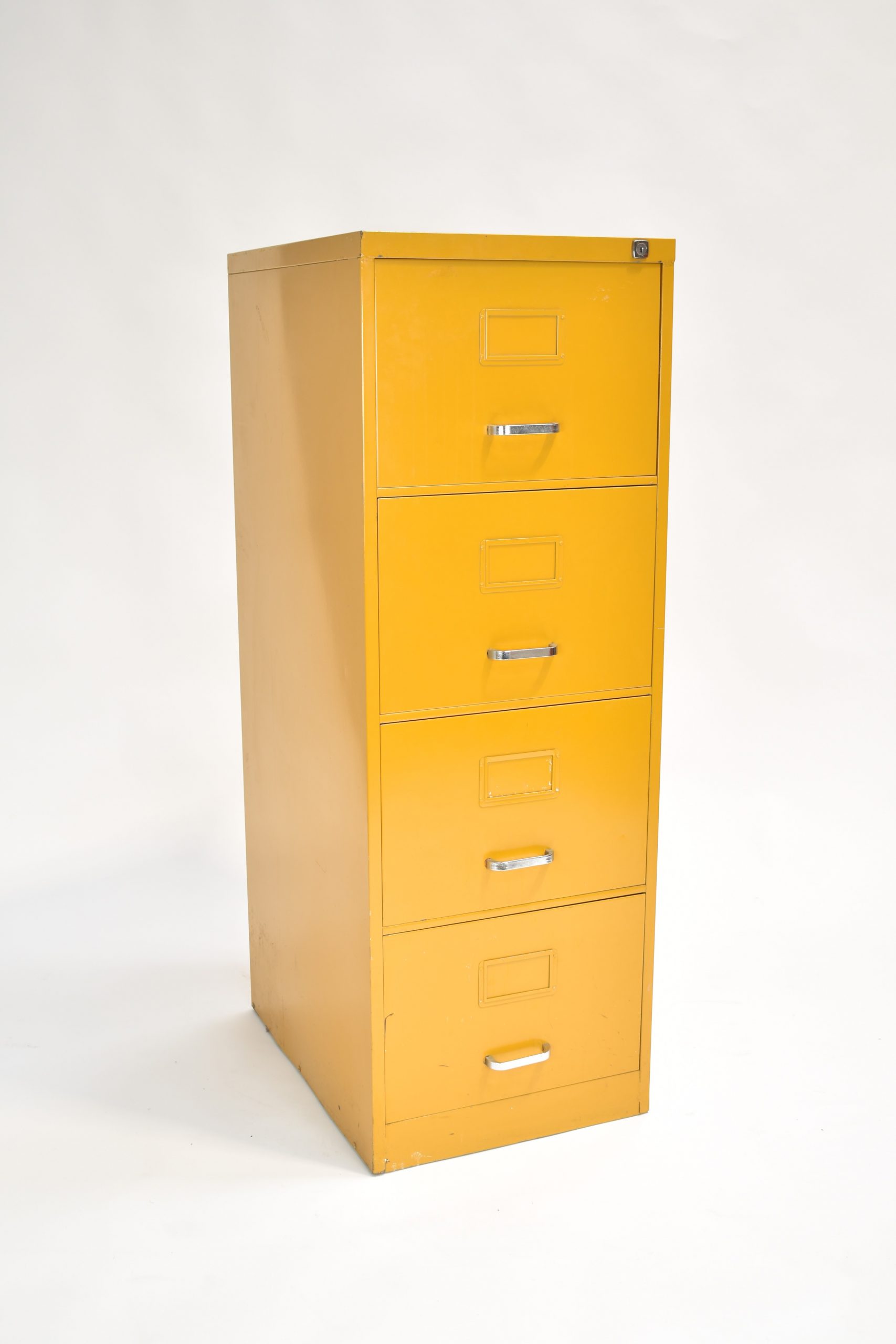 Mustard 4 Drawer Metal Filing The Classic Modern Prop Hire