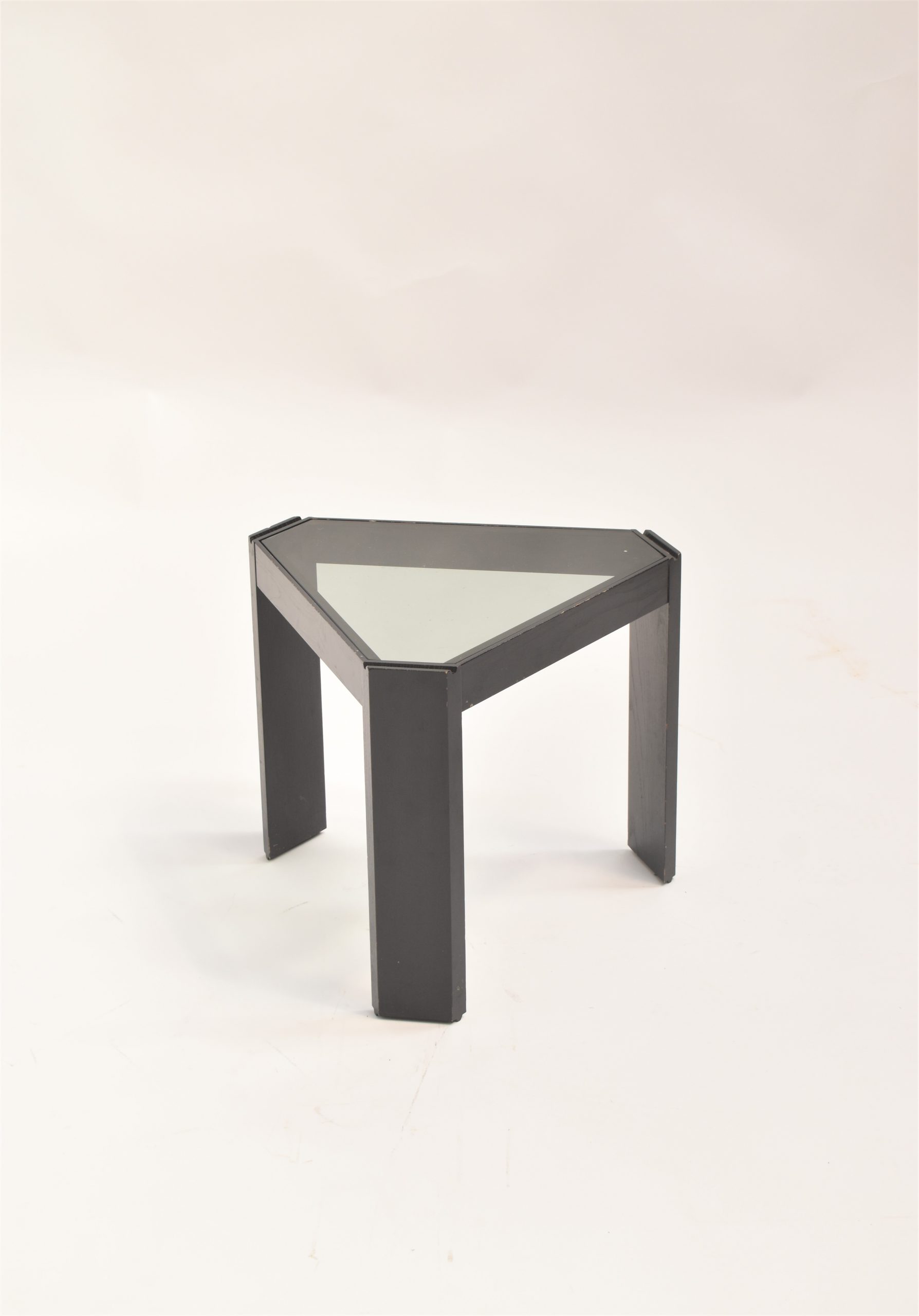 Black Triangular Side Table - The Classic Modern Prop Hire Company