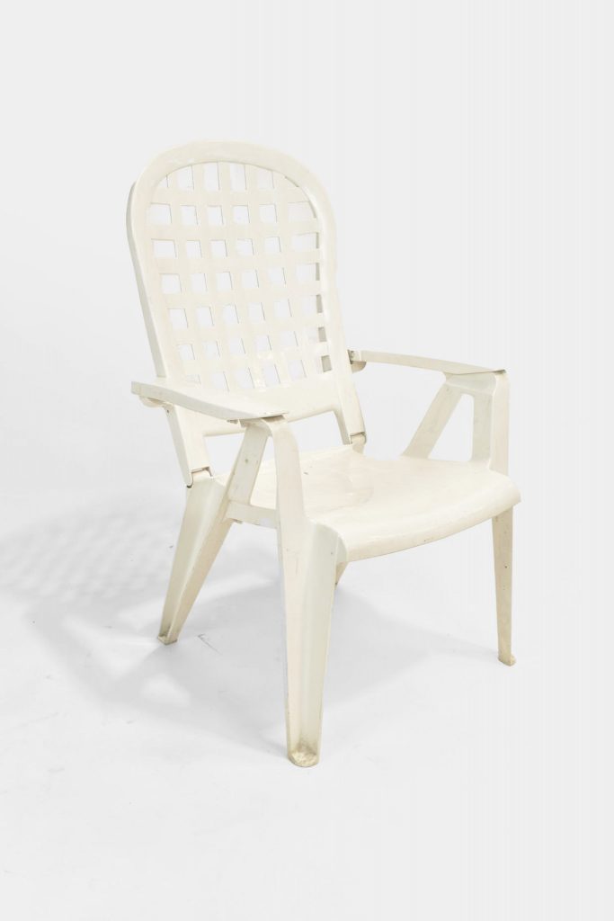 White Plastic Reclining Garden Chair The Classic Modern Prop Hire Company